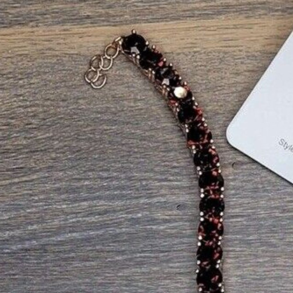 Park Lane "Burgundy" Rose Gold Impression Bracelet - Picture 4 of 7